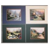 4pc. Thomas Kinkade Matted Prints