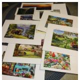 Collection of Completed Puzzle Art on Foam Boards