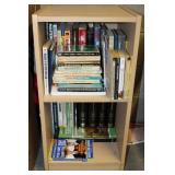 Pressboard Shelf w/ Book Collection