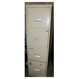 Tan 4 Drawer Metal Filing Cabinet