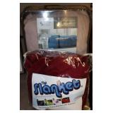 Deep Red Fleece Slanket & Rose Fleece Throw
