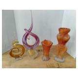 Vintage Orange Decorative Glass