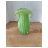 Vintage Ribbed Murano Glass Vase