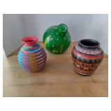 Hand Painted Glass and Ceramic Vases
