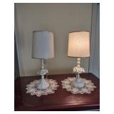 2 Matching Ceramic Japanese Table Lamps
