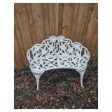 White Metal Garden Bench