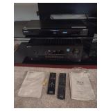 Sony Receiver and Blu-Ray Player with Remotes