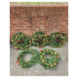 Assortment of 5 Wreaths