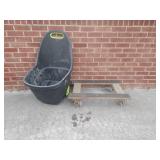Dolly and Trash Bin on Wheels