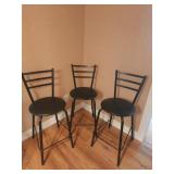 3 Metal Black Bar Stools