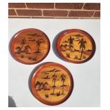 Wood Burnt Plates, Woven Purses and Container