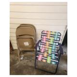 Beach Chair and 4 Folding Chairs