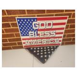 God Bless America Yard Sign and Folded Flag