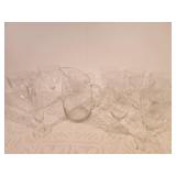 Vintage Floral Etched Crystal Glass Set