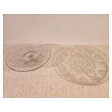 Vintage Crystal Serving Platter and Pressed Glass