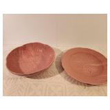Portuguese Cabbage Pink Ware Bowl and Platter