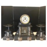3 Piece French Drum Head  Mantle Clock Set
