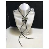 Silver Mosaic Thunderbird Bolo Tie