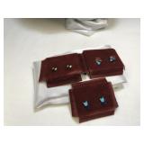 3 Pair Southwest Style Stud Earrings