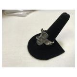 Sterling Western Horse Saddle Ring