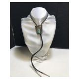 Sterling Rectangle with Stone Bolo Tie