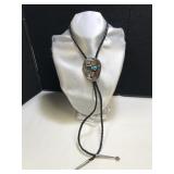 Silver Bolo Tie with 3 Stones
