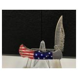 Handmade Damascus Steel Folding Hunter