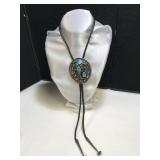 Silver Bolo Tie 5 Stone & Claw