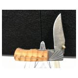 Handmade Damascus Steel Folding Hunter