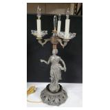 Vintage Art Nouveau Pewter Lamp