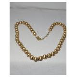 14K 18" Chain with Satin & High Polish Beads