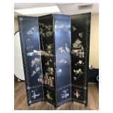 Antique Black Lacquer Dressing Screen
