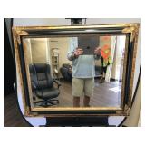 Gold Leaf & Black Framed Mirror