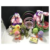 Collection of Stuffed Easter Animals & Baskets