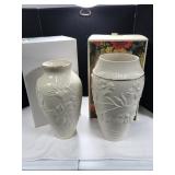 2 Lenox Classic Dogwood & Iris Vases