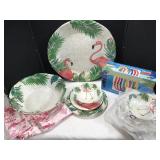 4 Place Setting Frontgate Flamingo