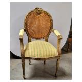 French Web Back Upholstered Arm Chair