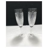 Ralph Lauren Herring Bone Crystal Champagne Flutes