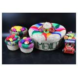 Mexico Woven Baskets w/ Clay Vendor Truck