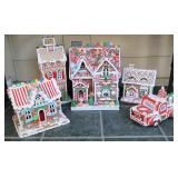 5pc Candy Gingerbread Houses & Truck- Light Up