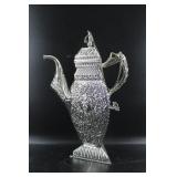 Vintage Silver Toned Triangle India Tea Pot
