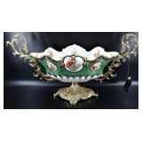 Bronpor Spain Centerpiece Bowl w/24kt Gold Plating