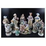 Large Collection of French Style Ceramic Figures