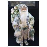 Green, Blue & Champagne Hand Crafted Santa