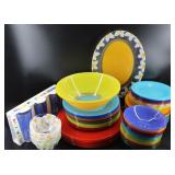 80pc+ France Luminarc Colorful & Flower Dish Set