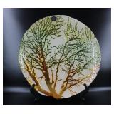 Large Decorative Foil Coral Glass Bowl