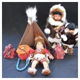 3pc Dolls w/Accessories - 1pc Has Real Fur