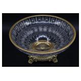 Spain Bohemia Etched Crystal Bowl Centerpiece