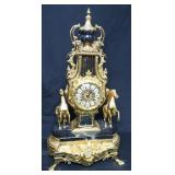 Italian Neoclassical Style Brass & Marble Clock