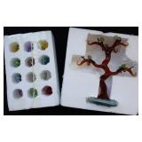 Fengshui Glass Tree w/Quartz Crystal Fruits Paperw